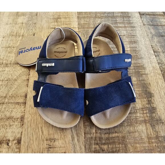 Mayoral Blue Leather Strappy Sandal Toddler Size 5.5 NWT Made in Spain - Picture 1 of 6